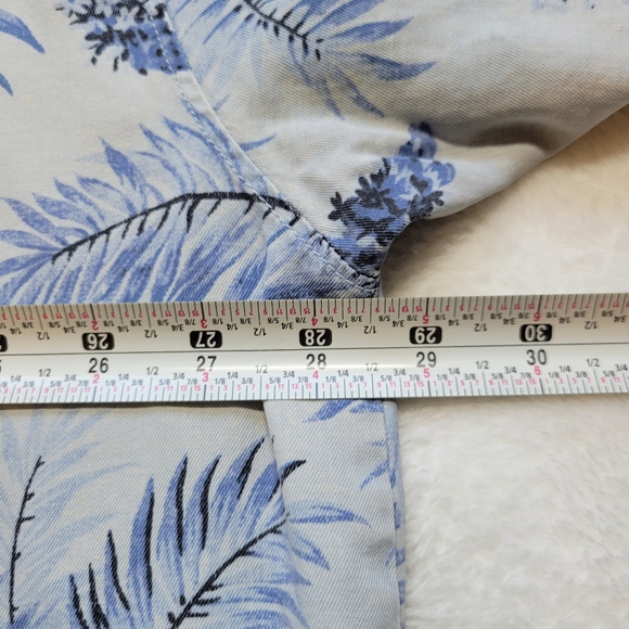 Tommy Bahama Shirt Mens 3XL Silk Floral All Over Pattern Hawaiian Blue White SS - Picture 7 of 8
